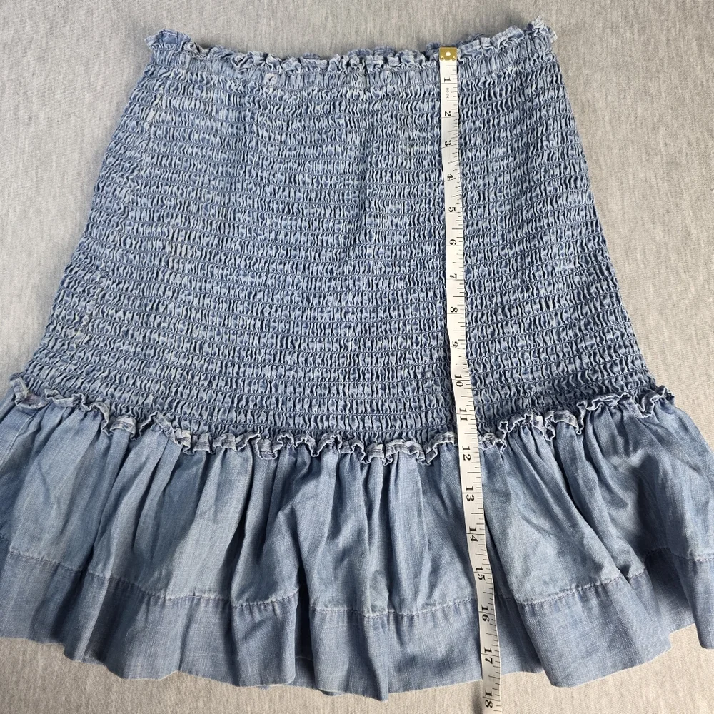 Veronica Beard Aloya Smocked Ruffle Mini Skirt No Size Tag See Measurments Small